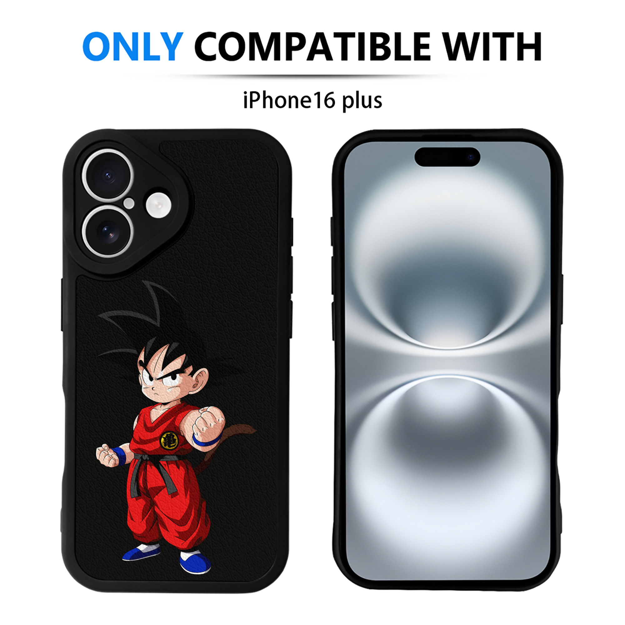（画像用） ドラゴンボール 孫悟空（そん ごくう）Son Goku カカロット DRAGON BALL Kakarotto 【iPhone 16シリーズ対応】シリコンスマホケース（レザー調） 材質：シリコン